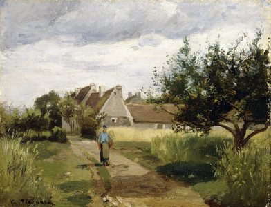 Entrance of a Village, c.1863 (oil on canvas)