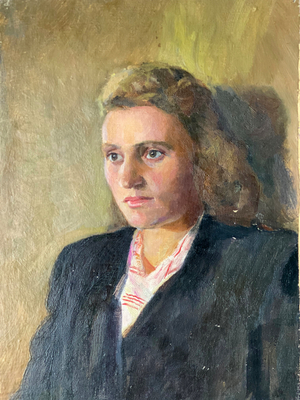 Portrait of Woman, 1961 (oil on canvas, card)