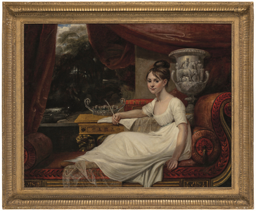 Portrait of Eleanor Anne Porden, Lady Franklin (1795-1825), on a chaise longue (oil on canvas)
