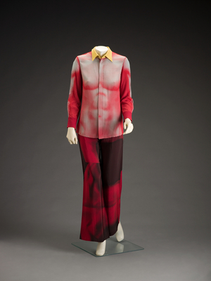 Suit, 1990s (rayon, polyester & mother of pearl)