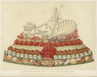 French chef d'oeuvre - artistic centre piece for supper table (chromolitho)