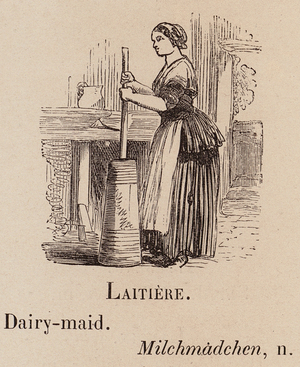 Le Vocabulaire Illustre: Laitiere; Dairy-maid; Milchmadchen (engraving)