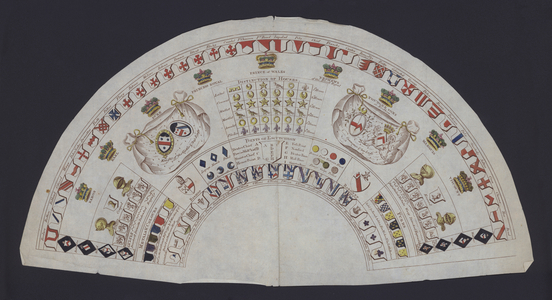 Chart showing the ranks and heraldic symbols of the British aristocracy (colour litho)