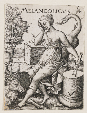 Melancholic Temperament, c.1530-62 (engraving)