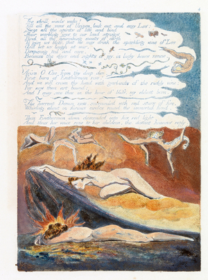 Illustration from 'Europe: a Prophecy', Lambeth, 1794 (ink & w/c on paper)
