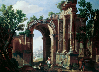 The Ruins 18th Century Artist Unknown (Italian) Oil On Canvas David David Gallery, Philadelphia, Pennsylvania, USA