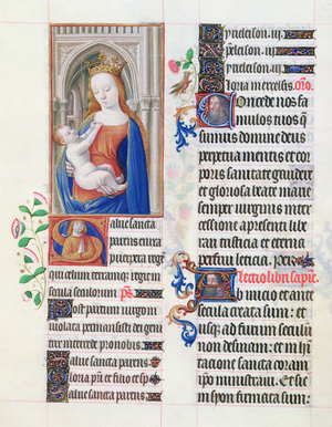 ms. 65/1284 fol. 191v, Virgin and Child, from the 'Très Riches Heures du Duc de Berry' (vellum)