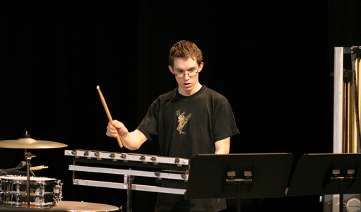 Young percussionist with multi