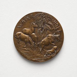 Africa; Waterhole, 1943, Verso (bronze)