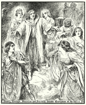 Illustration for Everyman, The Morality Play (engraving)