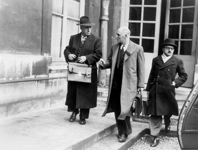 french ministers Le Tourneau, Charles Tillon (Armament) and Croiset c. 1946