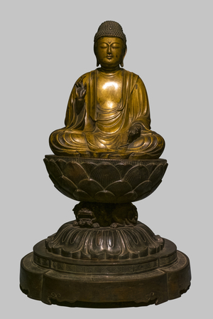 Shakyamuni after his Perfect Awakening (Shogaku no Shaka). Japan, 19th century. Golden bronze.