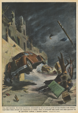 A destroyed city (Colour Litho)