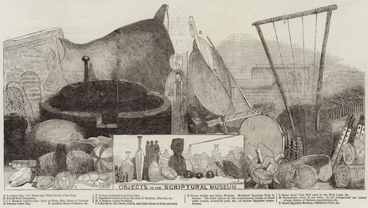 Objects in the Scriptural Museum (engraving)