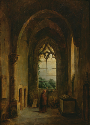 Interior of a Cloister, 19th century (oil on canvas)
