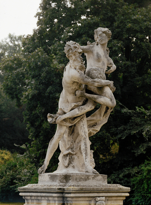 The rape of the Sabine women, statue in the garden of Palais Schwarzenberg, Vienna …