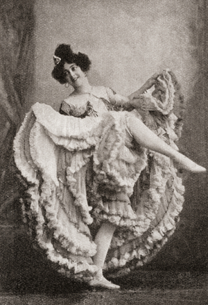 Madame Saharet aka  Clarissa Campbell or Clarice Campbell, dancing on stage.  Australian dancer, born 1897.