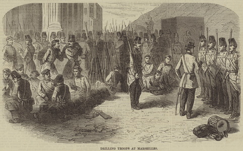 Drilling Troops at Marseilles (engraving)
