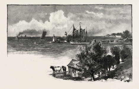 Port Dalhousie, Canada, Nineteenth Century Engraving