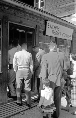 Entrance to the Berghof Bunker, 1960 (b/w photo)
