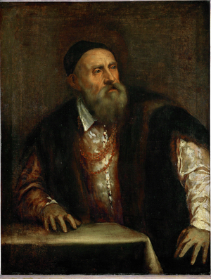Titian, self-portrait (painting on canvas)
