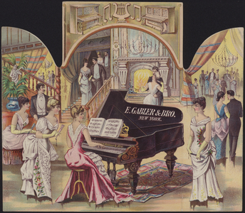 E Gabler & Bro, New York, Pianos (chromolitho)