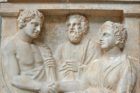 Grave Relief for Philostrate and Hippon (Athens, 350 Bcentury), Greece.