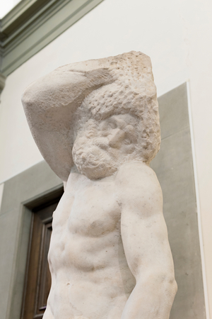 Prisoner, called bearded slave, 1525-1530 (marble)