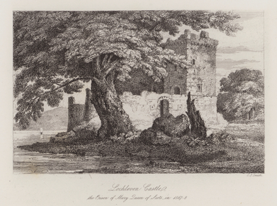 Lochleven Castle, Scotland, the prison of Mary, Queen of Scots in 1567-1568 (engraving)