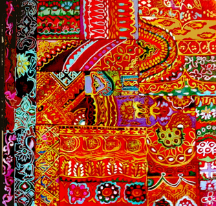 Indian Embroidey, 2017 (canvas of colourful,detailed,ethnic,sree,floral, India)