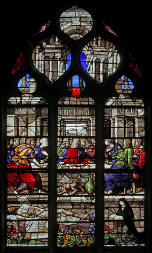 Window w12 depicting the Last Supper (stained glass)