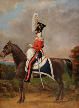 Gentleman of the Worcestershire Yeomanry (oil on panel)
