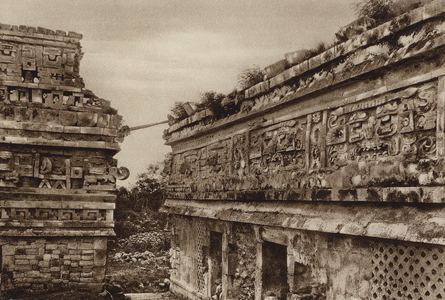 Mexico: Ruinas de Chich'enitza, Yucatan, "Las Monjas" (b/w photo)