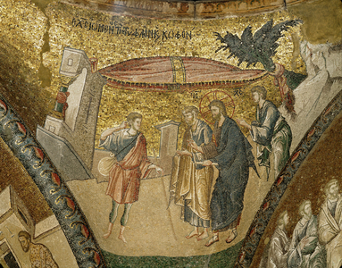 Jesus heals the deaf man (fresco on plaster)