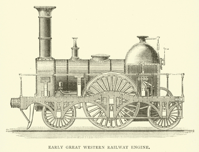 Early Great Western Railway engine (engraving)