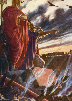 Illustration for stories from Roman History (colour litho)