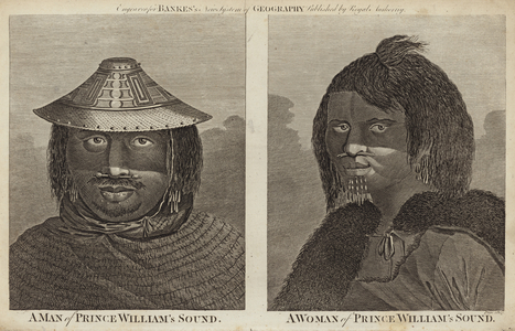 Portraits of a man and a woman of Prince William's Sound (engraving)
