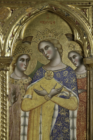 St. Ursula, detail of 1630085 Polyptych with Saints, 1358