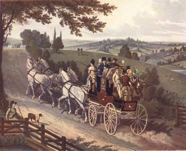 coach and horses countryside journey