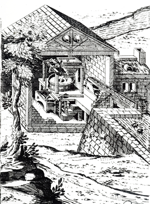 A water-powered flour mill
