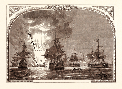 Battle of the Nile, August 1st, 1798. Blowing Up of L'Orient, Egypt