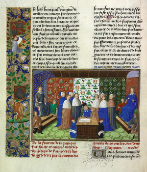Drawing up a treaty between France and England