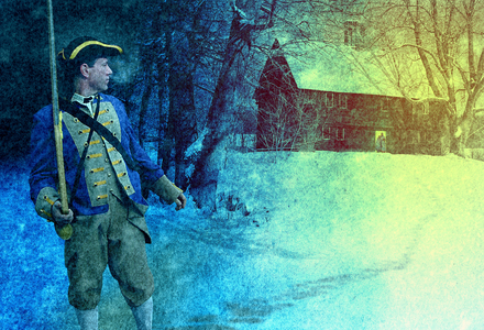Colonial soldier leaving his home, 2005 (digital)