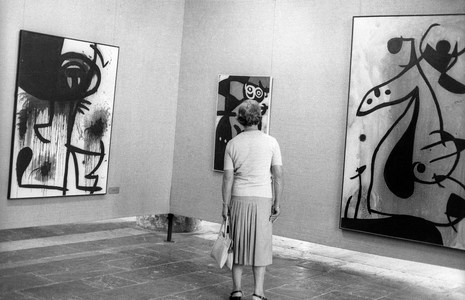 Retrospective of Joan Miro's (1893-1983) work for his 85th birthday in Palma de Mallorca, September 11, 1978 (photography)