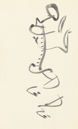 Study for 'Red Stone Dancer', 1914 (brush & ink on paper)