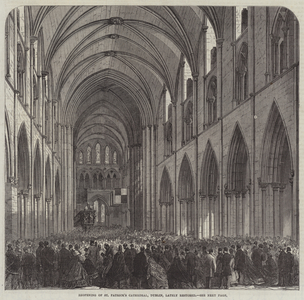 Reopening of St Patrick's Cathedral, Dublin, lately restored (engraving)