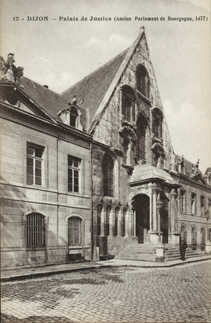 Dijon: Palais de Justice, Ancien Parlement de Bourgogne, 1477 (b/w photo)