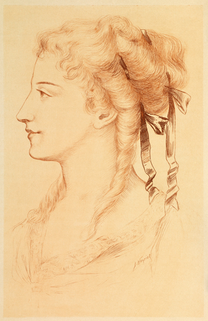 Portrait of Armande Bejart, 19th century (drawing)