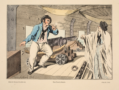 Tom Tack's Ghost, 1808 (hand-coloured engraving)