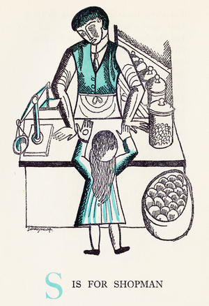 S is for Shopman, 1924 (print)